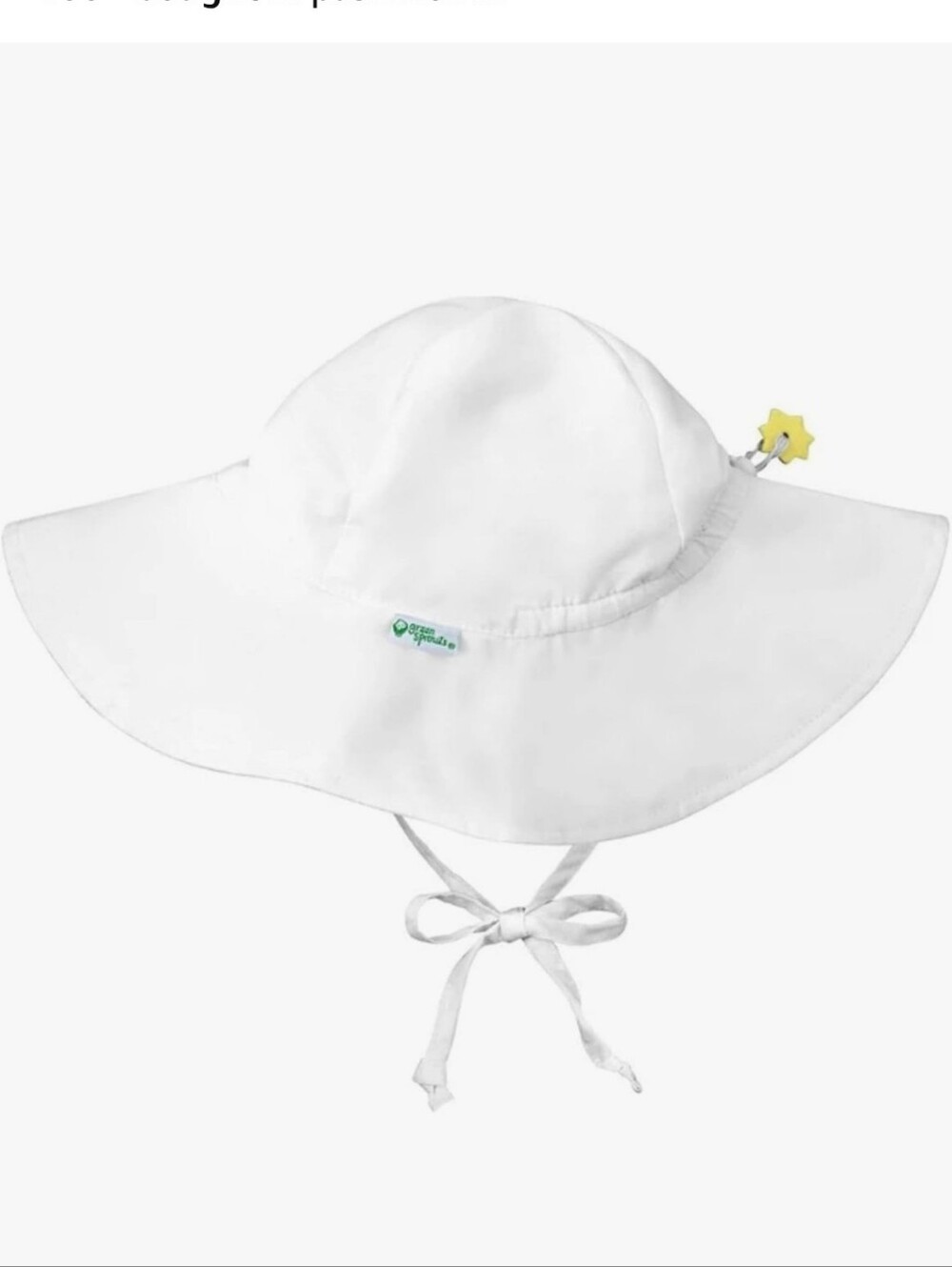 I. Play Green Sprouts Kids Wide Brim Sun Hat - White 2T-4T